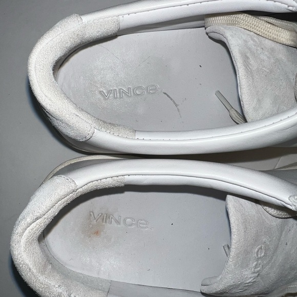 Vince Janna Leather Suede White Sneakers - Picture 9 of 11